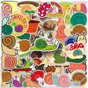 2 x Snail Stickers 50Pcs Snail Waterproof Vinyl Decals for Children and Adolescents Party Supplies Water Bottles Bicycle Laptop Refrigerator Luggage Computer Mobile Phone Skateboard Bike (Colourful-H3)
