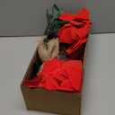 Christmas Decorations 20 Inch Pre-Lit Artificial Poinsettia Plant - 50 LED Lighted Faux Poinsettia Flowers Potted (Red,2 Pack)