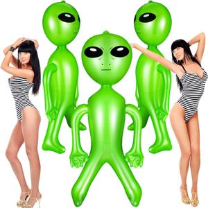 Zhanmai 3 Pieces 63 Inch Giant Inflatable Alien Blow up Jumbo Green Inflate Alien for Theme Birthday Party Favors Decorations Indoor Outdoor Photo Prep Halloween Easter Christmas Decorations