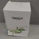 OGANAZI Modern Clear Coaster Set of 5- Glass Coasters for Drinks Crystal Coasters Round Cup Coasters Coffee Table Decor for Office, Kitchen, Bar, Dining Room, Living Room, Patio(Amber)