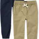 The Children's Place Stretch Pull on Jogger Pants,multipacks (6, Tidal/Flax 2-pack)