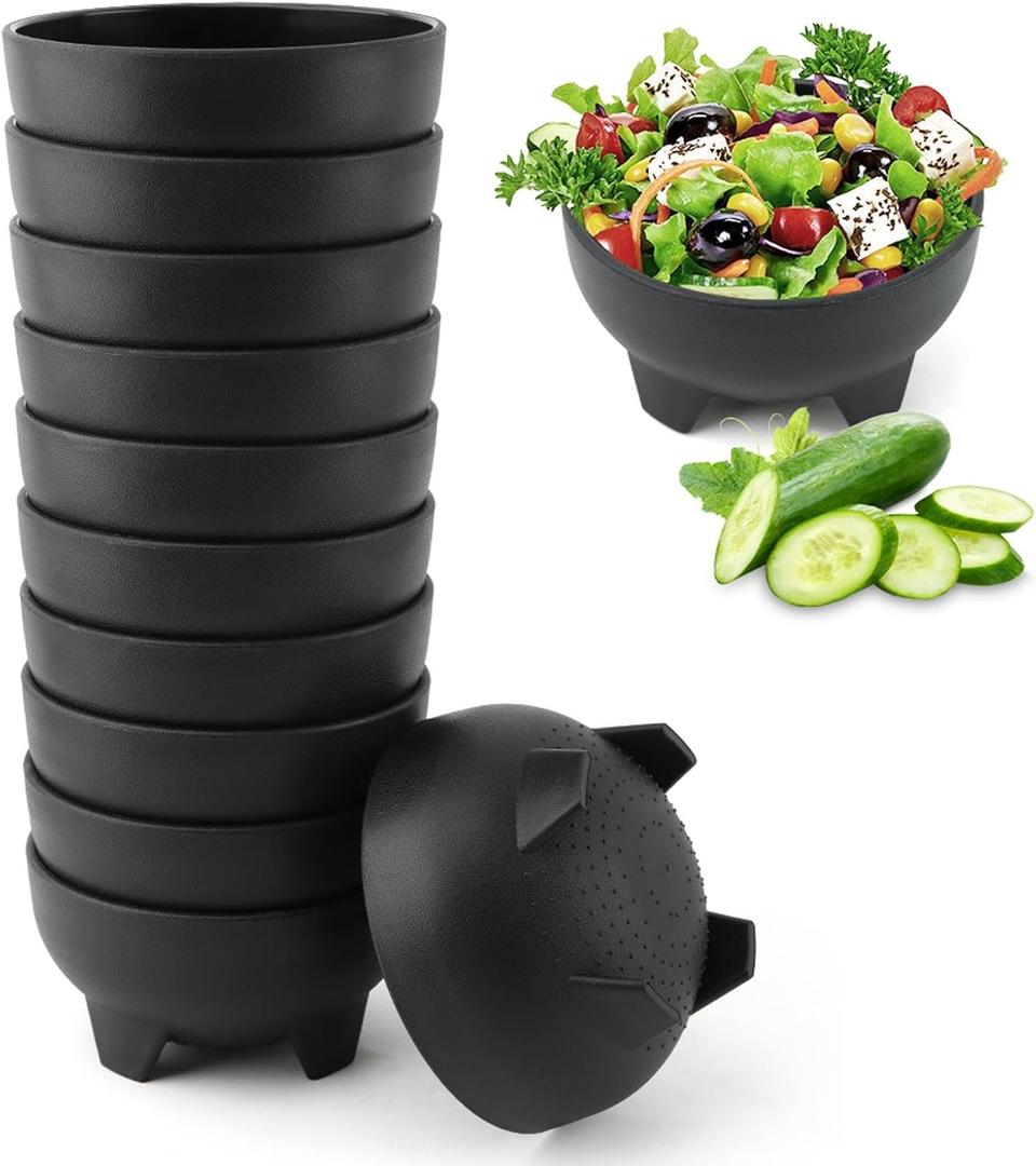 12/24 Pcs Salsa Bowls, Durable Traditional Mexican Serving Bowl, Mexican Guacamole Sals-a Bowl Salsa Serving Dish Plastic Sals-a Containers for Sauce, Chips, Dip, Nuts(SIZE:12)