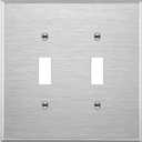 ENERLITES Toggle Light Switch Metal Midway Wall Plate, Corrosion Resistant, Mid-Size 2-Gang 4.88" x 4.92", UL Listed, 7712M, 430 Stainless Steel, Silver