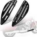 Goldfire Large Floorboards Driver Footpegs CNC Blade Aluminum Front Rider Foot Rest Pedal Motorcycle Accessories Fit for Harley Touring 1984-2026, Softail FL 1986-2026, Dyna FLD, Black