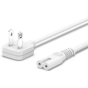 5ft Flat Extension Power Cord Replacement 10A, Figure 8 AC Cable Slim Plug 2 Prong for Anker, Ugreen, Baseus, Creative Design, MSTJRY, Upoy Charger, Power Supply for Xbox, TV, Low Profile