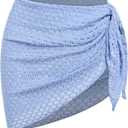 ZAFUL Women's Sarong Coverups Beach Wrap Sheer Bikini Wraps Chiffon Cover Ups for Swimwear (5-a-light Blue) One Size