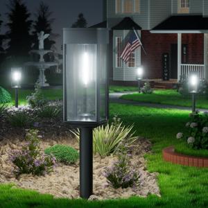 Bright Solar Pathway Lights Outdoor Waterproof IP65, 8 Pack Auto On/Off Solar Outdoor Lights for Path, Yard, Landscape, Lawn, Patio, Walkway, Driveway, Garden Decor Lighting Solar Powered (Cool White)