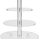 Jusalpha 4 Tier Round Acrylic Cupcake Stand-cake stand-dessert stand, cupcake Tower (4 Tier With Base)