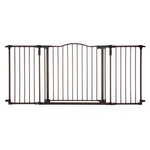 Toddleroo by North States - Deluxe Dcor Safety Gate: Hardware Mounted Extra Wide Metal Baby Gate - Adjustable Child Gate - 38.3 to 72 Inches Wide - 30 Inches Tall - Matte Bronze