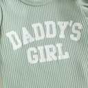 Aunties Bestie Baby Clothes Daddys Girl Newborn Short Sleeve Romper Daisy Skirt Shorts 3Pcs Set Infant Spring Outfit (Green)