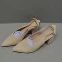 Mostrin Block Slingback Heels for Women Pointed Closed Toe Chunky Heels Office Work Shoes Women's Pumps for Business Casual, 38