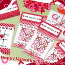 2 x 24 Sets Valentines Cards Valentines Day Tic Tac Toe Game Cards with Stapler Felt Tic Tac Toe Bags for Valentines Day Decorations Wedding Anniversary Party Gifts