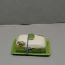 Cow Butter Dish with Lid for Countertop, Large Ceramic Embossed Butter Keeper Holder Storage, Farmhouse Butter Container Tray for East West Coast Butter Cow Kitchen Decor