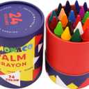 Lebze Toddler Crayons, 24 Colors Non Toxic Crayons for Kids Ages 3+, Easy to Hold Jumbo Crayon for Kids, Safe for Babies and Children Flower Monaco