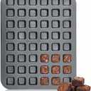 Teenyyou 1 Pcs Mini Brownie Bites Pan with Dividers Small Baking Pans 48 Cavity Mini Square Muffin Pan Nonstick Heavy Duty Carbon Steel Cupcake Tool for Christmas Birthday Gift Wedding Party