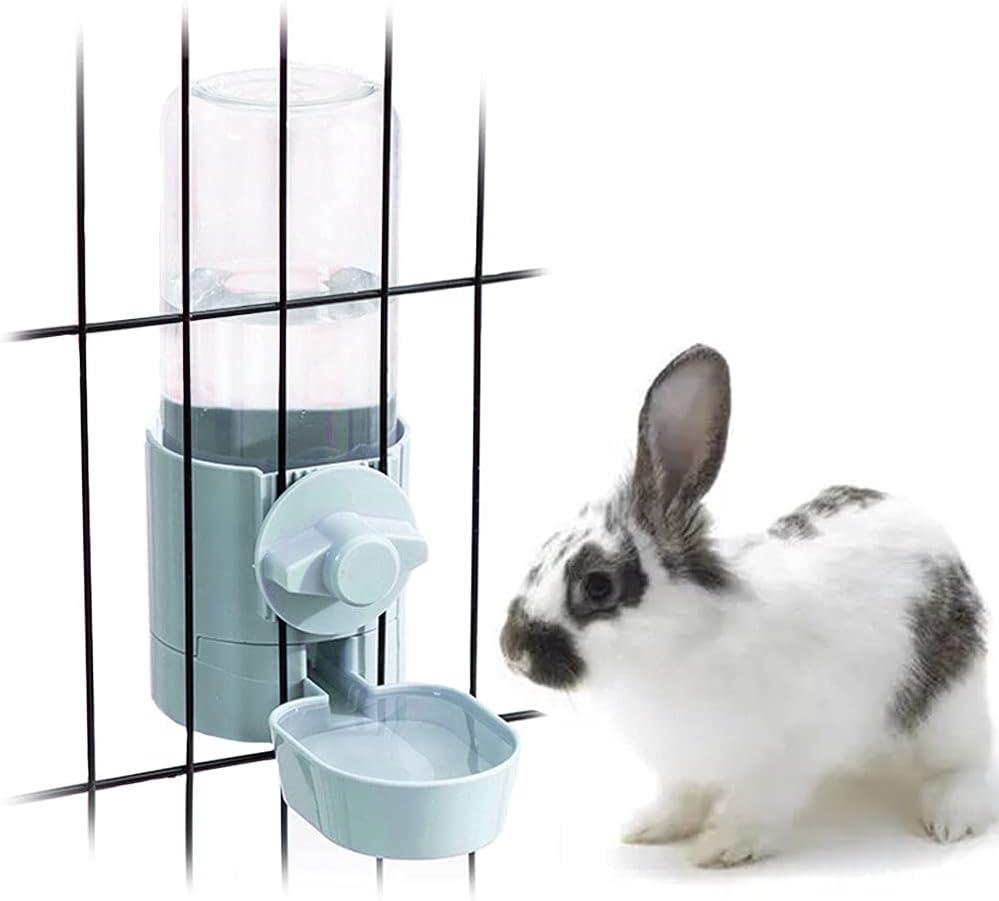 17oz No Leak Rabbit Waterer Feeder, No Drip Water Feeder Water Bowl for Guinea Pig Hamster Chinchilla Ferret Small Animal (Blue)
