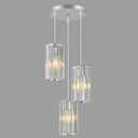 Chrome Pendant Lighting Modern Pendant Light, Mini Crystal Chandeliers,Adjustable Pendant Light Fixture for Kitchen Island Dinning Room Corridor Bedroom(Chrome 3-Light)