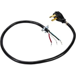 Whirlpool PT600L Genuine OEM 4-Prong 30-Amp Power Cord For Electric Dryers 6 Feet Black replaces 33002441, 3390602, 3392394, 687396, 694276, W10830963