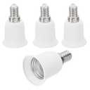 PATIKIL E14 to E26/E27 Light Socket Adapter, 4pcs Lamp Holder Convert Screw Base Converter for Halogen CFL Light Bulb, White