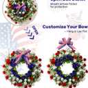 Taybonds 4th of July Patriotic Wreath for Front Door – 21” Handcrafted Red, White & Blue Flower Wreath Decoration for Independence Day, Memorial Day, Veterans Day, and Home Outdoor Front Porch Decor