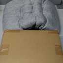 Rectangular Stool Cushion Set of 2, Soft Saddle Stool Cushions with Ties, Nonslip and Washable, Grey, 18 x 10.5 x 4 Inch