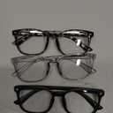 Gaoye Stylish Blue Light Glasses for Woman - Computer Glasses up to 99% Blue Light Blocking - Lightweight Frames - 3 pack (A1 Matte Black+leopard+transparent)