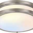 13 inch Flush Mount LED Ceiling Light Fixture, 2700K/3000K/3500K/4000K/5000K Adjustable Ceiling Lights, Brushed Nickel Saturn Dimmable Lighting for Hallway Bathroom Kitchen or Stairwell, ETL Listed