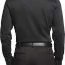 Van Heusen Mens Dress Shirt Slim Fit Ultra Wrinkle Free Flex Collar Stretch (13"-13.5" Neck 32"-33" Sleeve, Black)