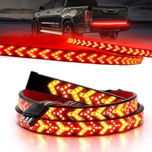 OJJ 2026 New Light LED Bar Signal Break Reverse,60 Inch LED Tailgate Light Bar Strip,Turn Signal Strip, Red & Amber Sequential Lighting, Waterproof Flexible Tailgate Light (60in)