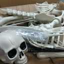 7.9ft/240cm Giant Skeleton Halloween Skeleton Life Size Skeleton Posable Skeleton Full Body Realistic Bones with Movable Joints for Halloween Outdoor Indoor Decorations