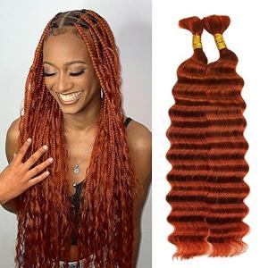 Bulk Human Braiding Hair Virgin Human Hair Curly Braiding Hair For Bohemian Knotless Boho Braids No Weft 100 Percent Human Hair Bundles For Braiding(20inch,Deep Wave 27)