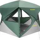 Camping Tent, 4 Person Tent for Camping, Setup in 60 Seconds, 4 Person Pop up Tents, Hub Tents, Water-Resistant, Windproof, Instant Cabin with Removable Floor, Portable