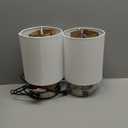 Table Lamps Set of 2 with USB Charging Ports, White Bedside Lamps with AC Outlet, Nightstand Lamps with Pull Chain Switch, Minimalist Modern Desk Lamps with Fabric Shade for Living Room Bedroom Office