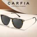 CARFIA Retro Lightweight Polarized Sunglasses for Women UV Protection, Square Ladies Sunnies Outdoor Driving Eyewears CA32R (1. Tortoise Frame Grey Lens)