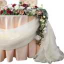 32ft Organza Table Runner Sheer Scarf Swags Gauze Valance for Rustic Wedding Arch Drapes Bridal Shower Party Decoration - Ivory (394 x 53 Inch Sheer Scarf)