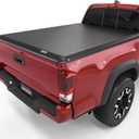 oEdRo Soft Roll Up Truck Bed Tonneau Cover Compatible with 2016-2023 Toyota Tacoma (Excl. Trail), 5ft Bed with Track Rail System