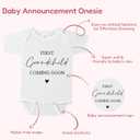 BIBIBLISSBABY First Grandchild Baby Onesie,Baby Coming Soon Pregnancy Announcement Outfit for New Grandparents, Funny Gender Reveal Bodysuit Gift 0-3 Months (Fog)