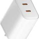 Double USB C Fast Charger Block for iPhone 17 Pro Max, Dual PD GaN Type-C Fast Charging Port Power Adapter Plug Cube for Apple iPhone 17 Air 16 15 14 13 12 iPad and for Watch Series 10/9/8/7/6/5 More