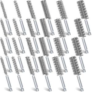 24 Pieces Bore Brush for Drill Wire Bore Brush Set Wire Cleaning Set Stainless Steel Cleaning for Power Drill Impact Driver (Stainless Steel) 24 Pieces Bore Brush for Drill Wire Bore Brush Set Wire Cleaning Set Stainless Steel Cleaning for Power Drill Impact Driver (Stainless Steel)