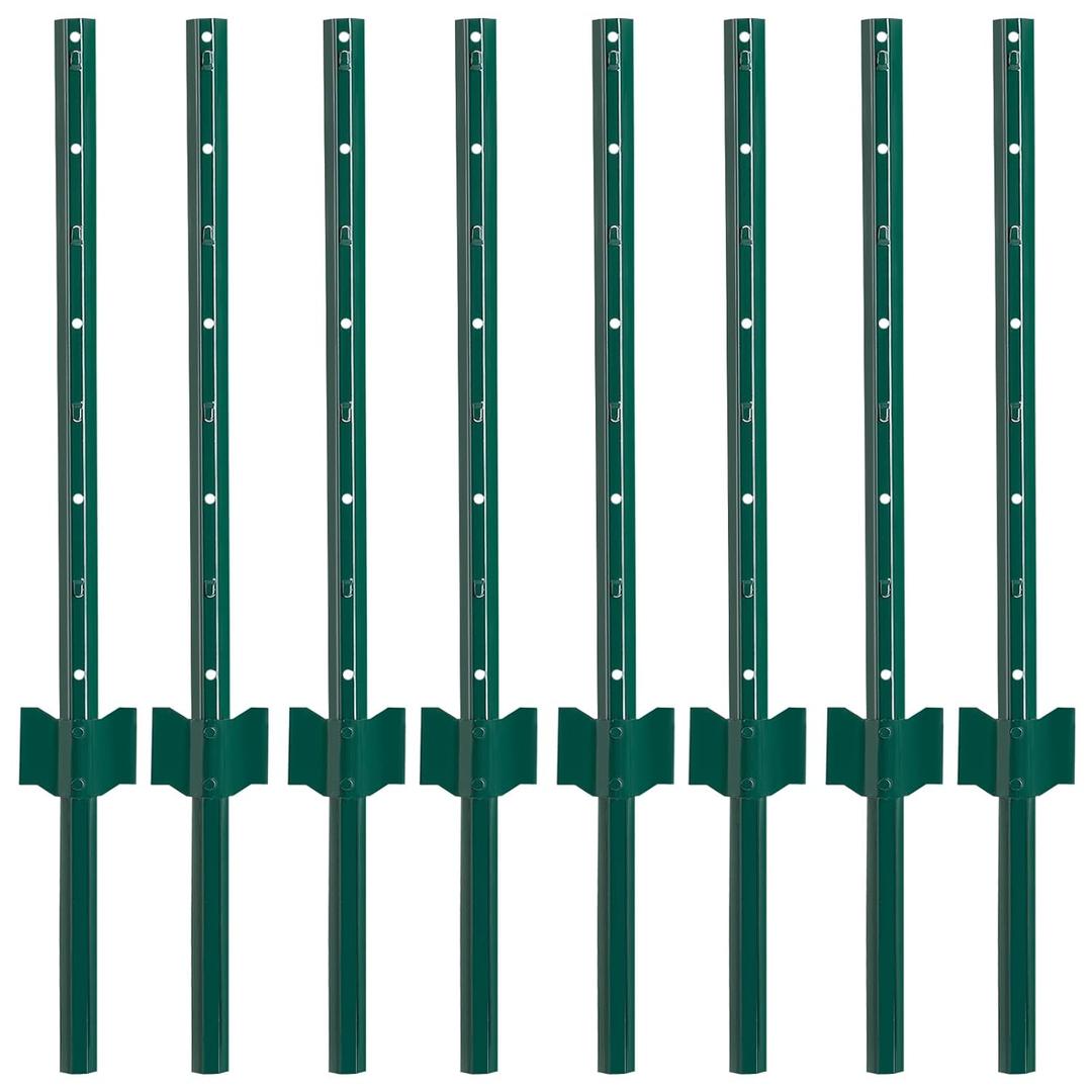 Fence Posts - 3 Feet Sturdy Duty Metal U Post for Wire Fencing, Pack of 10 (3 Feet)