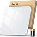 Ovutek Bathroom Scale for Body Weight, Highly Accurate Digital Weighing Machine for People, Upgraded Batteries Included, Compact Size, LED Display, Physician Scale with Sturdy Tempered Glass, 400lb