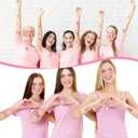 4 x Breast Cancer Face Tattoos Temporary Decal Glitter Pink Ribbon Breast Cancer Awareness Cheer Stickers for out Cheer Body Sports Accessories Dance Party (pink190