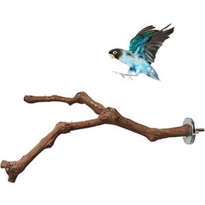 PINVNBY Parrot Perches - Soporte para pjaros naturales, palo de uva silvestre, molienda de patas de madera, accesorios y juguete para periquitos, agapornis, periquitos, cacatas y pinzones