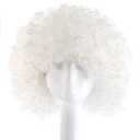MapofBeauty 35 cm Unisex adult Fashion Holiday Fluffy Funny Show Clown Wig (White)