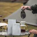 FireKylin 50 PCS Coffee Bags with Valve, (8 oz, 0.5 lb) Stand Up Pouches, Resealable Vented Food Storage Bags Side Zipper(White)