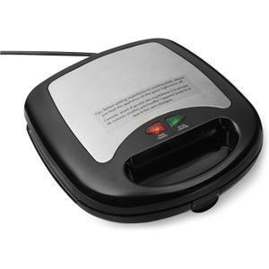 Amazon Basics 3-in-1 Sandwich Maker, Panini Press and Waffle Maker with Removable Ceramic-Coated Plates, 760W, Space-Saving Storage