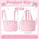 Zhehao 12 Pcs Small Pink Bow Gift Bags, 4.7"x2.9" Mini Baby Shower Candy Basket with Handle Fillable Pink Baby Shower Favors for Guests and Table Centerpieces Candy Party Supply