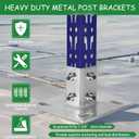 4Pcs Post Bases Strut Post Base Single Channel - Heavy Duty Galvanized Zinc Plated Square for Single Channel Fence Post Base - Side Orientation - 6-inch x 6-inch Base (4), Silvery
