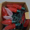 Brizled Red & Warm White C9 Christmas Lights, 33ft 50 LED Faceted Outdoor Christmas Lights, Connectable Xmas Tree Light, UL Certified Indoor Light String Waterproof for Outside House Roof Party Decor