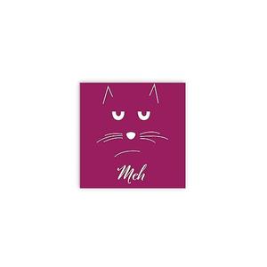 Meh Magenta Cat Face 12 x 12 Wood Wall Sign Plaque